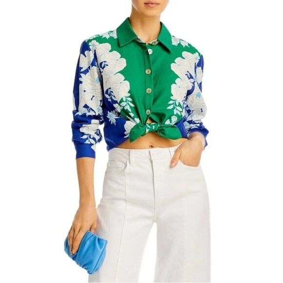 FarmRio Soft Garden Linen Blend Floral Shirt, NWT, Size XL - Picture 4 of 16